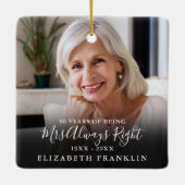 Mr en Mrs Right Fun 2 foto Jubileum Keramisch Ornament (Achterkant)