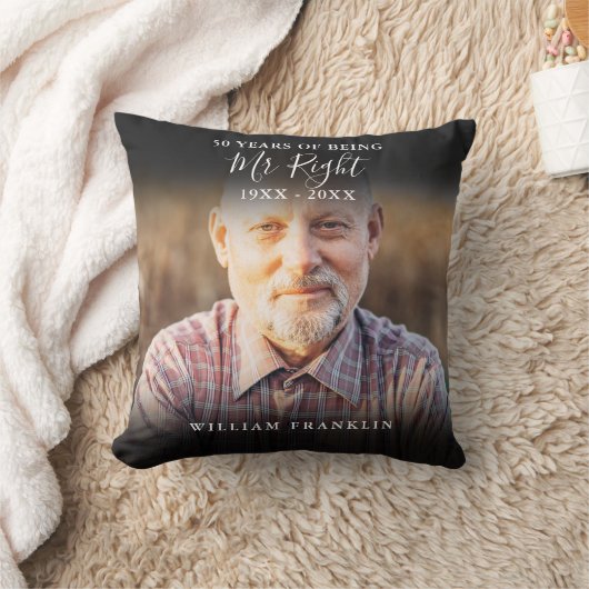 Mr en Mrs Right Fun 2 foto Jubileum Kussen (Deken)