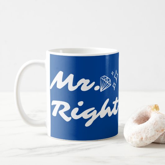 Mr. en Mrs. right getrouwde stel grappig citaat Koffiemok (Met donut)