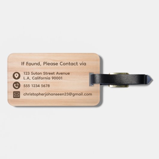 Mr en Mrs Rustic Wood Wedding Pas getrouwd Reizen Bagagelabel (Achterkant horizontaal)