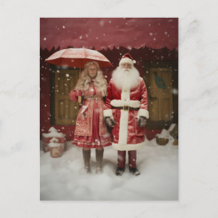Mr en Mrs Santa Claus Briefkaart