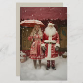 Mr en Mrs Santa Claus Briefpapier (Voorkant / Achterkant)