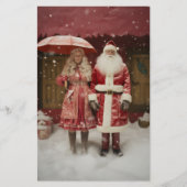 Mr en Mrs Santa Claus Briefpapier (Voorkant)