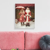 Mr en Mrs Santa Claus Canvas Afdruk (Insitu (Woonkamer))