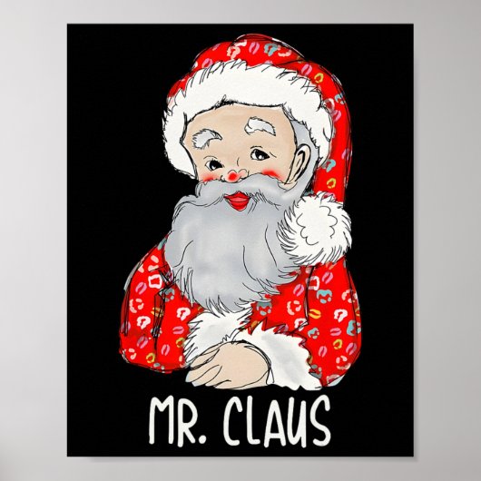 Mr. en Mrs. Santa Claus Couples Matching Kerstmis Poster (Voorkant)
