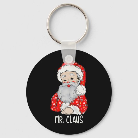Mr. en Mrs. Santa Claus Couples Matching Kerstmis Sleutelhanger (Voorkant)