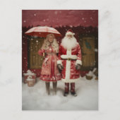 Mr en Mrs Santa Claus Feestdagenkaart (Voorkant)