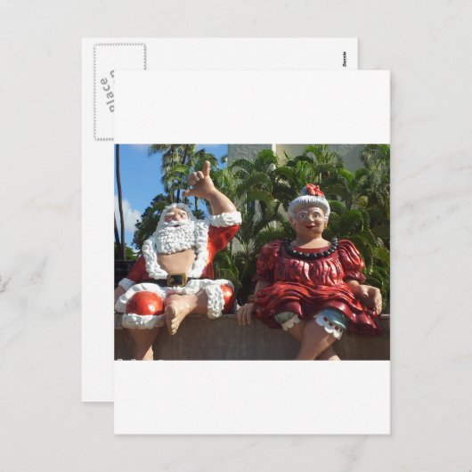 Mr en Mrs Santa Claus Feestdagenkaart (Voorkant / Achterkant)