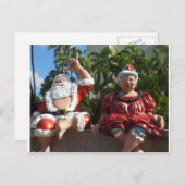 Mr en Mrs Santa Claus Feestdagenkaart (Voorkant / Achterkant)