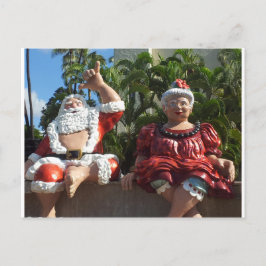 Mr en Mrs Santa Claus Feestdagenkaart