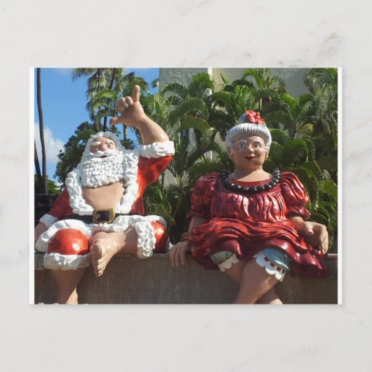 Mr en Mrs Santa Claus Feestdagenkaart (Voorkant)