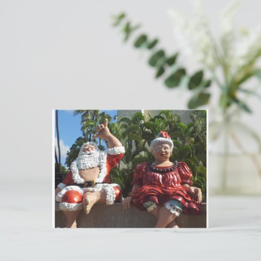 Mr en Mrs Santa Claus Feestdagenkaart (Staand voorkant)