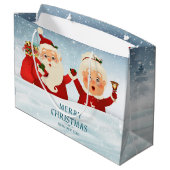 Mr en Mrs Santa Claus Groot Cadeauzakje (Achterkant Gekanteld)