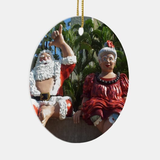 Mr en Mrs Santa Claus Keramisch Ornament (Rechts)