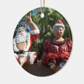 Mr en Mrs Santa Claus Keramisch Ornament (Links)