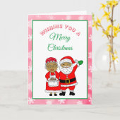 Mr en Mrs Santa Claus Kerstmis Kaart (Gele Bloem)