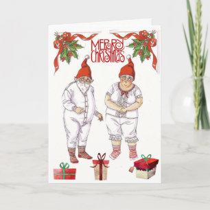 Mr. en Mrs. Santa Claus 🤶 Papa Dolls met kleren Kaart