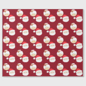 Mr. en Mrs. Santa Claus Red Kerstmis Cadeaupapier (Vlak)