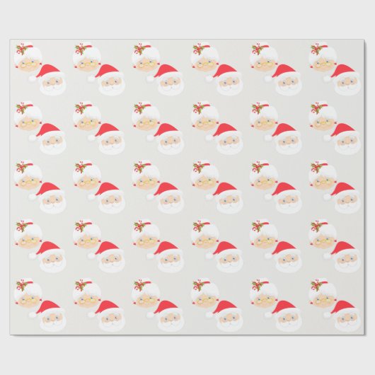 Mr. en Mrs. Santa Claus Silver Kerstmis Cadeaupapier (Vlak)