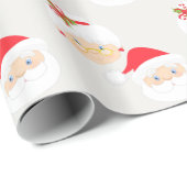Mr. en Mrs. Santa Claus Silver Kerstmis Cadeaupapier (Rol Hoek)