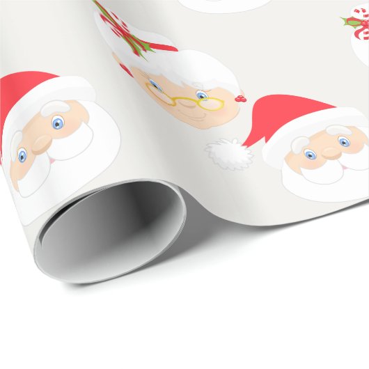 Mr. en Mrs. Santa Claus Silver Kerstmis Cadeaupapier (Rol Hoek)