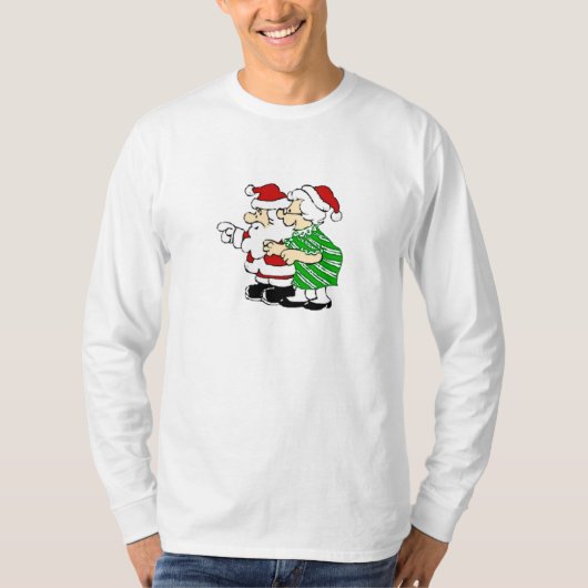 Mr en Mrs Santa Claus T-shirt (Voorkant)
