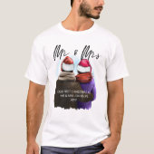Mr en Mrs Script Couples Kerstmis T-shirt (Voorkant)