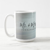 Mr en Mrs Script Monogram Wedding Foto Koffiemok (Links)