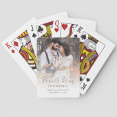 Mr en Mrs Script Photo Overlay Wedding Ca Pokerkaarten (Achterkant)