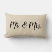 Mr en Mrs Script Slaapkamer Trouwkussen Kussen (Voorkant)