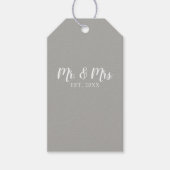 Mr en Mrs Script Vast Wedding Cadeaulabel (Voorkant)
