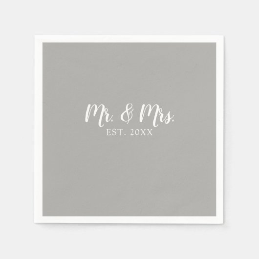 Mr en Mrs Script Vast Wedding Servet (Voorkant)