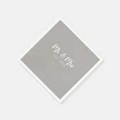 Mr en Mrs Script Vast Wedding Servet (Hoek)