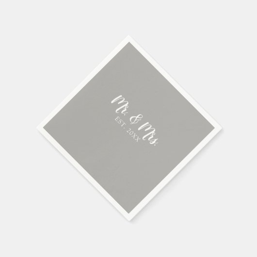 Mr en Mrs Script Vast Wedding Servet (Hoek)