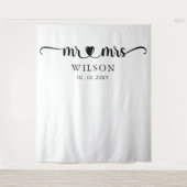 Mr en Mrs Script Wedding Photo Prop Backdrop Wandkleed (Voorkant)