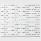 Mr en Mrs Script White Black Wedding Cadeaupapier (Vlak)