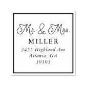 Mr en Mrs Simpel Script Retouradres Zelfinktende Stempel (Design)
