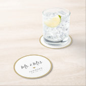 Mr. en Mrs. Simple elegant script bruiloft Ronde Kartonnen Onderzetter (Insitu)