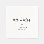 Mr. en Mrs. Simple elegant script bruiloft Servet (Voorkant)