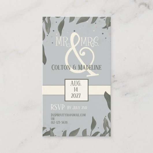 Mr en Mrs Simple laten moderne inspiratie achter Informatiekaartje (Voorkant)