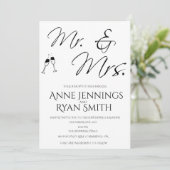 Mr. en Mrs. Simple Wedding-uitnodiging. Kaart (Staand voorkant)