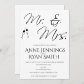 Mr. en Mrs. Simple Wedding-uitnodiging. Kaart (Voorkant / Achterkant)