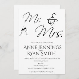 Mr. en Mrs. Simple Wedding-uitnodiging. Kaart