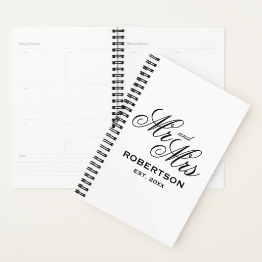 Mr. en Mrs. spiral bruiloft planner voor een paar (Display)