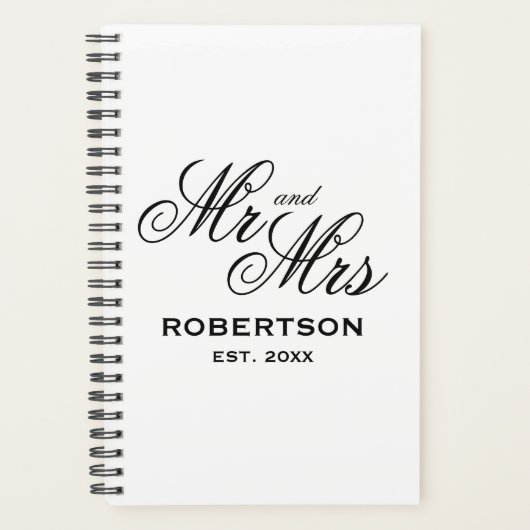 Mr. en Mrs. spiral bruiloft planner voor een paar (Voorkant)