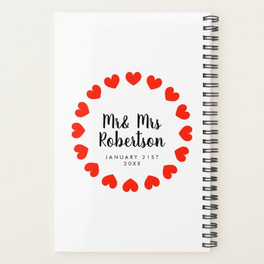 Mr. en Mrs. spiral planner voor bruiloft koppel (Achterkant)