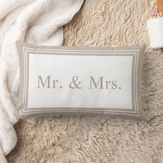Mr en Mrs Taupe Wedding Keepomwille Kussen (Deken)