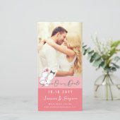 Mr. en Mrs. Teenslippers Pink Hibiscus Beach Foto Save The Date (Staand voorkant)