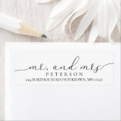 MR EN MRS Terugkeeradresetiketten Elegant Script Etiket (Insitu)