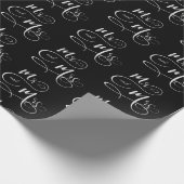 Mr. en Mrs text bruiloft script op zwart Cadeaupapier (Hoek)